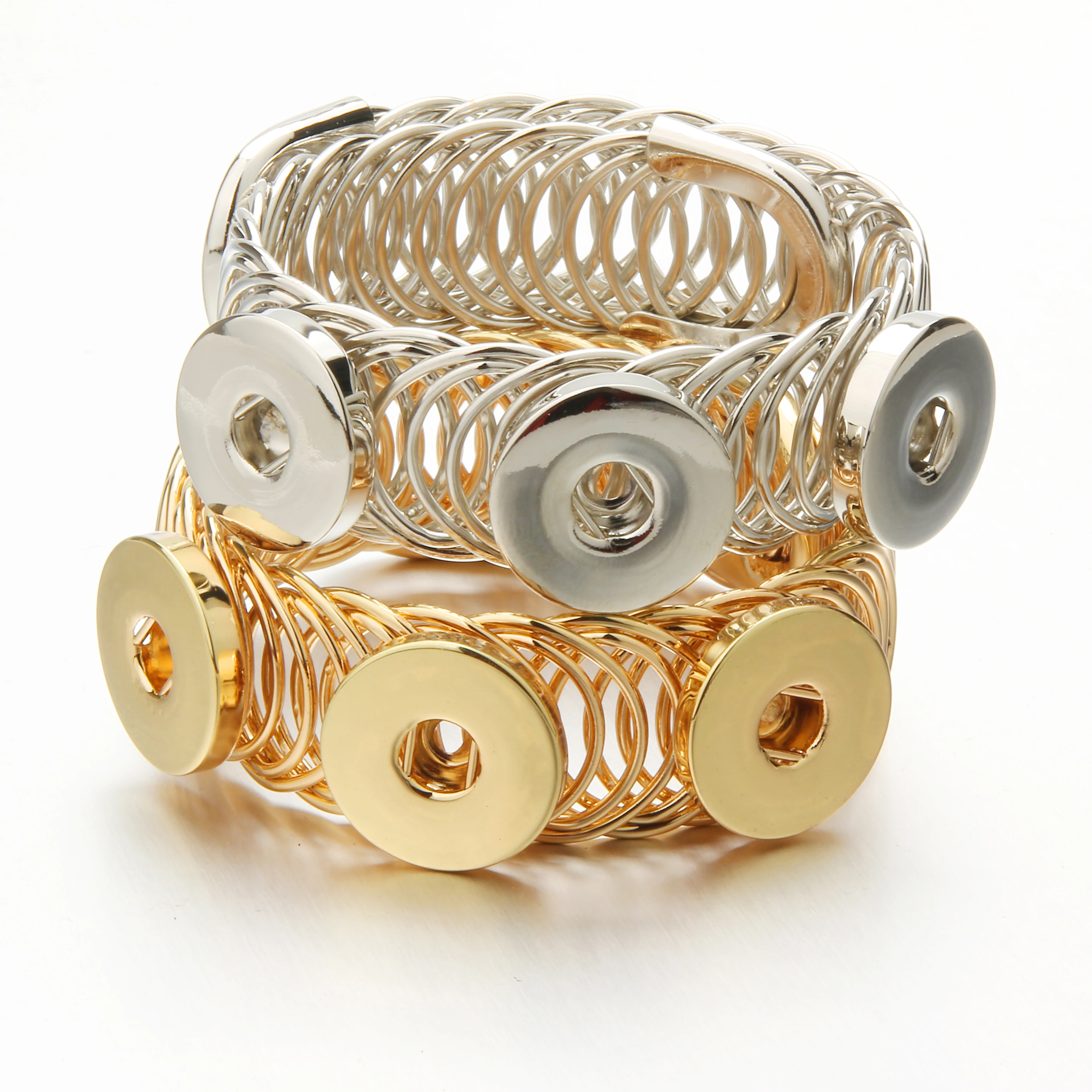 R.Gem. Wholesale Customized New Design Alloy Jewelry 18mm Snap Button Sublimation Snap Charm Bracelet