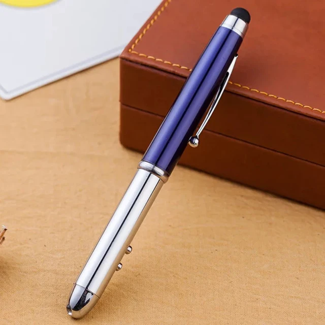 Hot selling 4  in 1 Multi-tool metal roller Pen  Multifunction LED Light Laser Pointer Touch Screen  metal roller  Pen