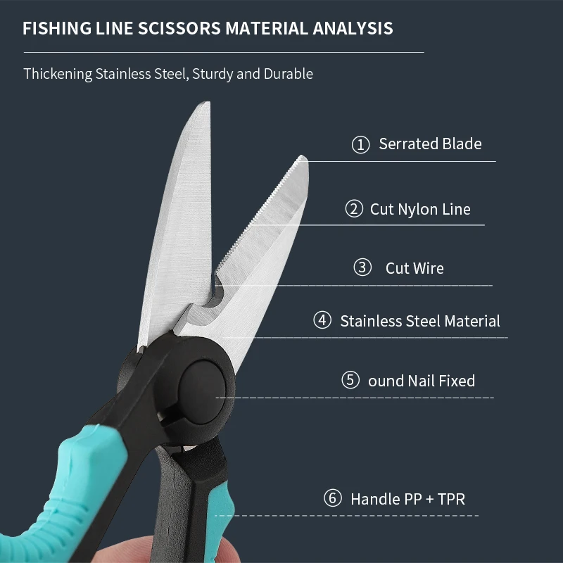 Braid Line Lure Cutter Cutting Fish Use Fishing Scissor Colorful Handle Multifunctional Fishing Scissors