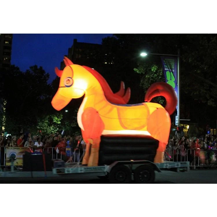 Chinese New Year Decoration 12 inflatable Zodiac Sign Animal Balloon Model With LED Light