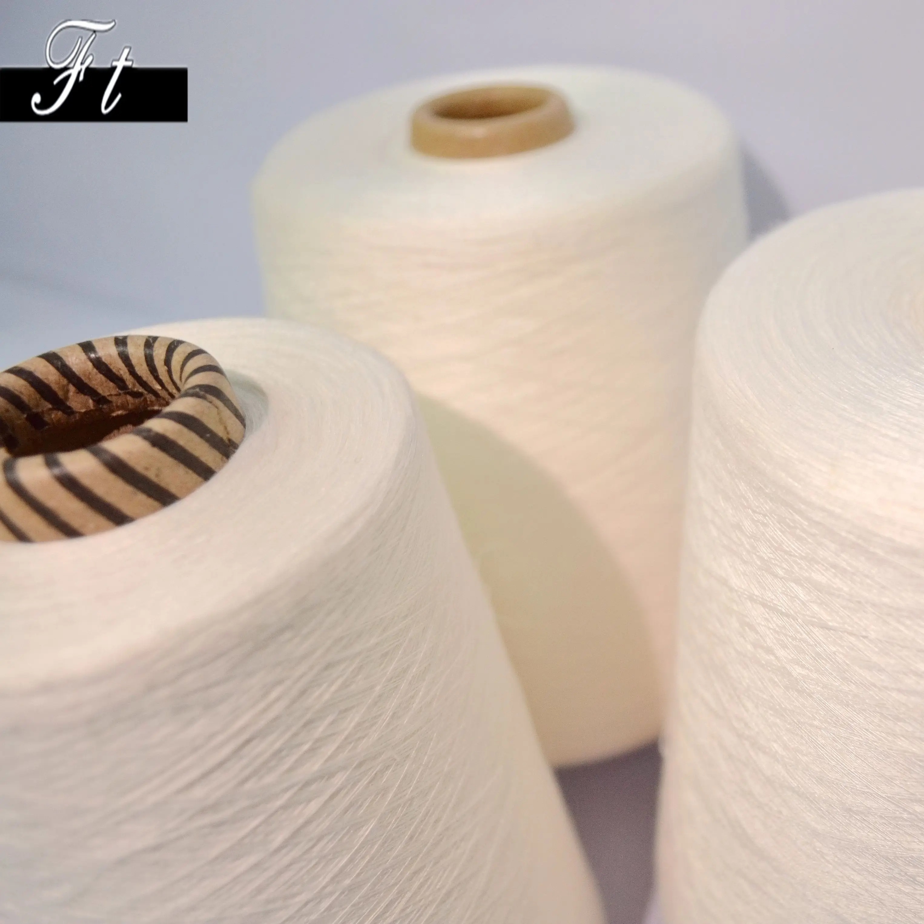 100% dope dyed polyester spun yarn 30/1,40/1 raw  white  polyester spun yarn for knitting and weaving