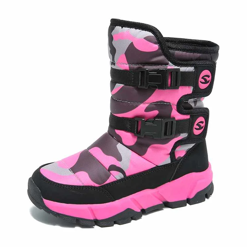 
HOBIBEAR New Children Waterproof Snow Boot Shoes Kids Children Shoes Winter Warm Ankle Winter Boots 