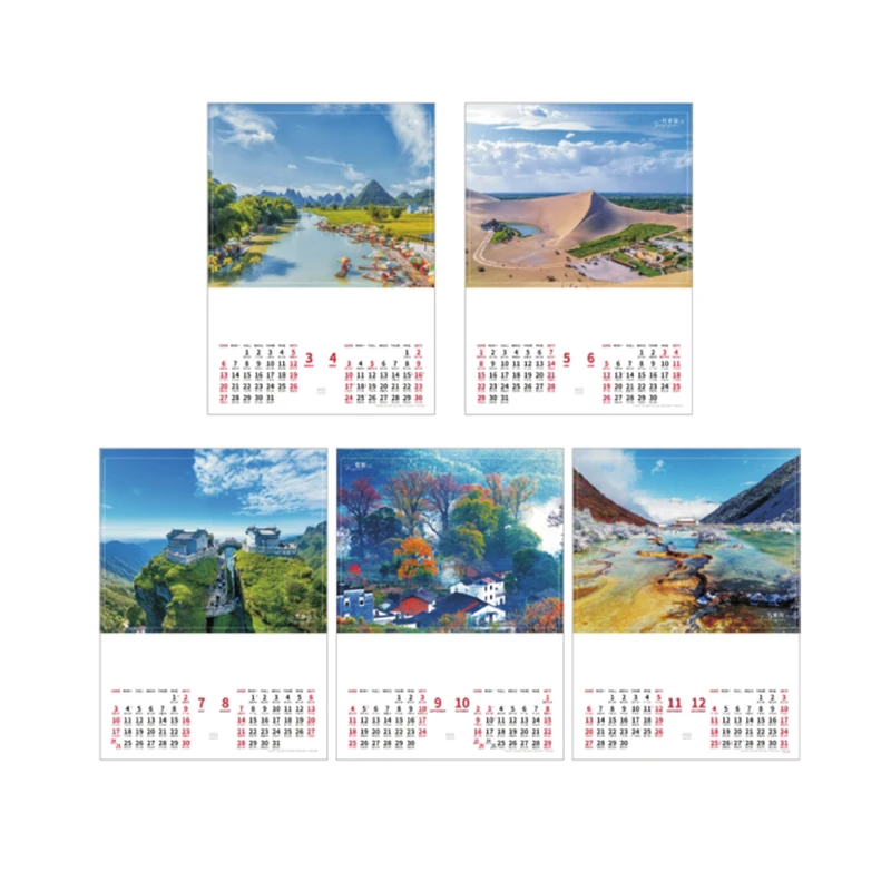 2025 Calendar Custom Three Sheets YO Ring Binding Wall Calendar 3 Tier Wire Calendars
