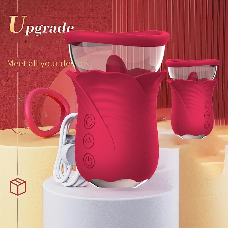 AIZHILIAN sex toy shop of rose-style female rapid-orgasm masturbator that sucks and licks the clitoris and nipples vibrator