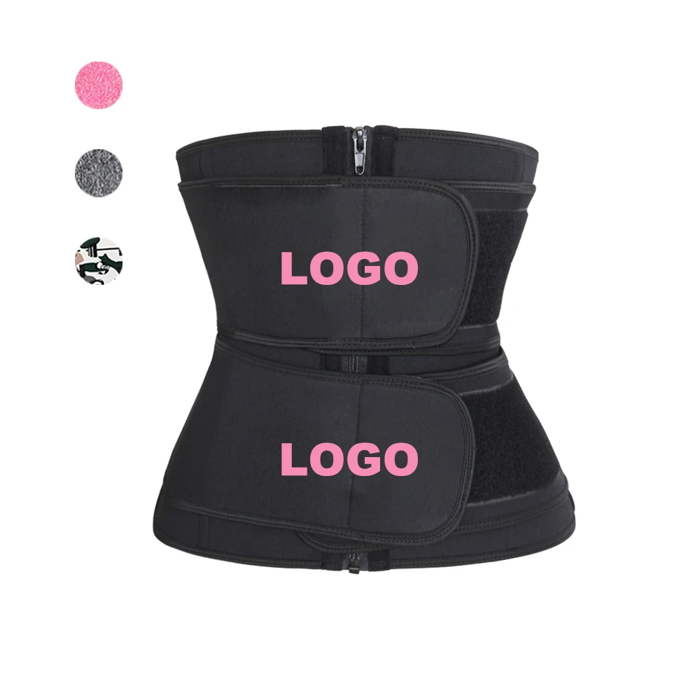 Adjustable Corset Waist Trimmer Sweat Slimming Fajas Women Tummy Control Plus Size Double Belt Waist Shapers Waist Trainer
