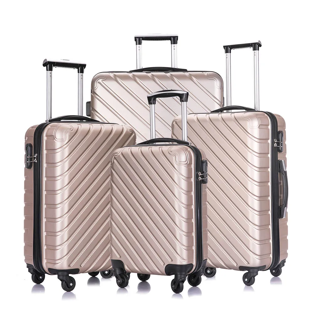 
Free shipping for Distric 6 area from US within 24hours Champaign Gold high quality Carry-On 4 Pcs Luggage Set 