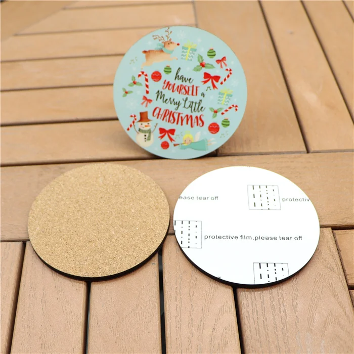 MDFSUB High Quality Circle Sublimation MDF Coaster Round 90x90mm Custom White Blank with Protective Film