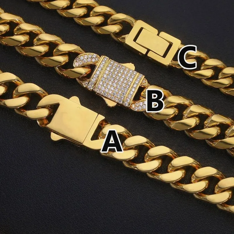 Factory Stainless Titanium Steel Gold Plated Punk Curb Link Vintage Chain  Cuban Necklace for Women Men