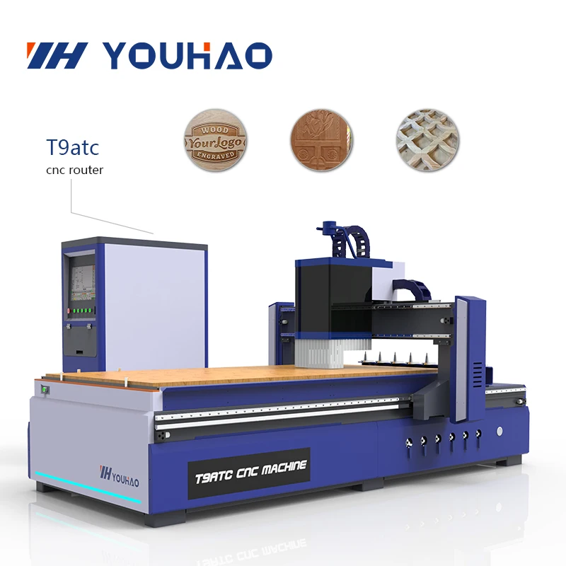YOUHAO Heavy duty 3 axis 1224 1325 ATC cnc router machine wood router with dust collector