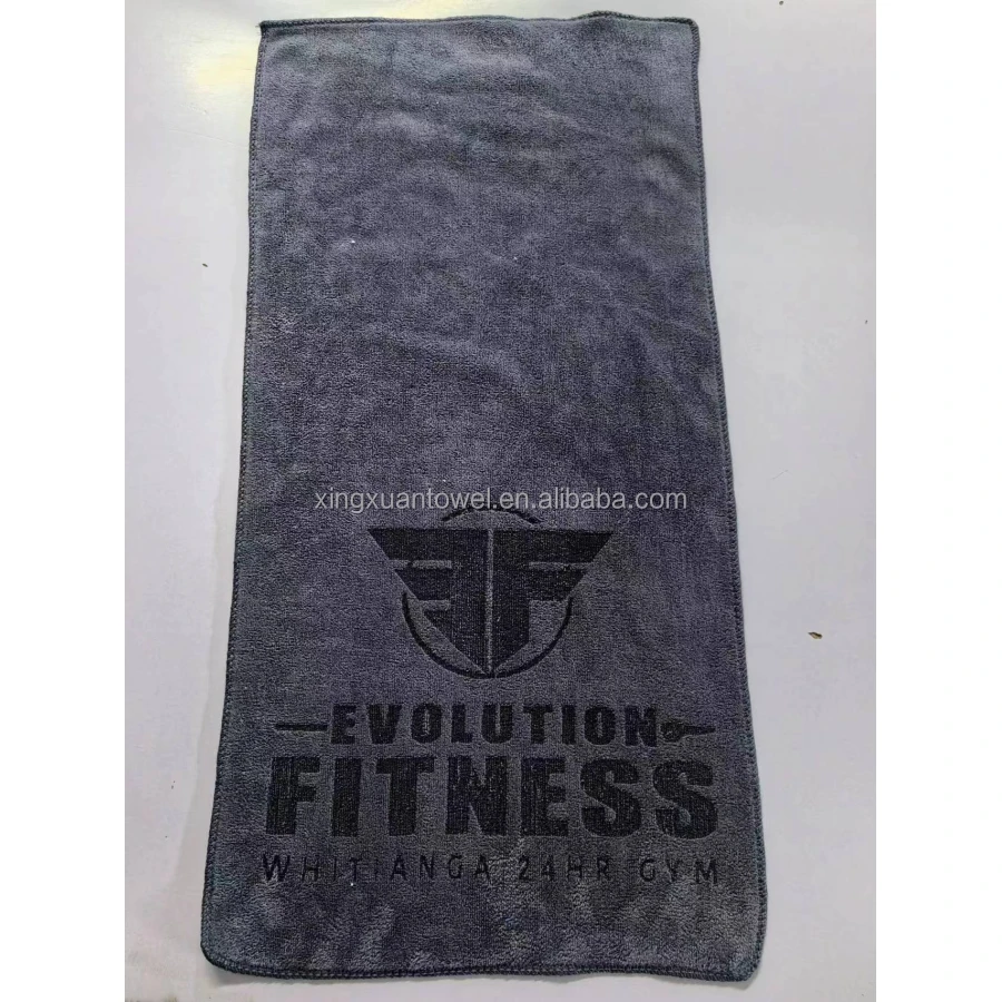 wholesale sweat absorbing printed microfiber sport fitness towel custom gym towel