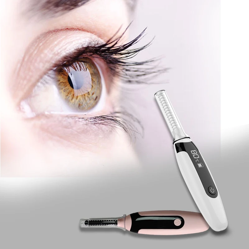 Wholesale Rechargeable Portable Mini Electric Eyelashes Curler Heated Lash Lift 3D Black Eyelash Curler