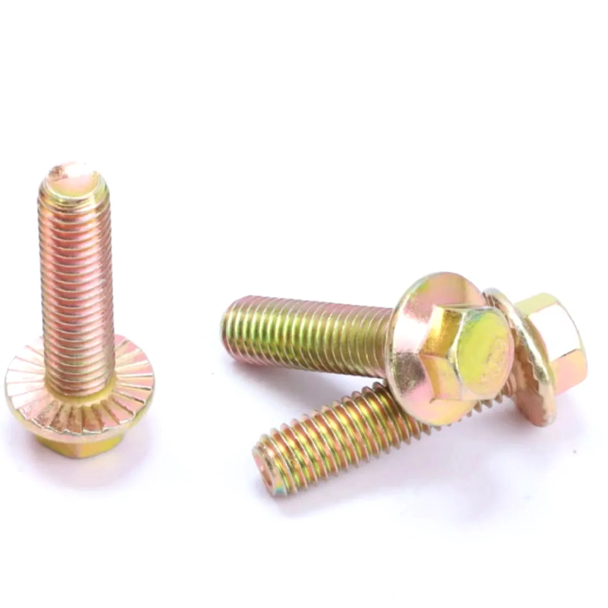 Grade 8.8 10.9 12.9 Galvanized Steel Hex Washer head Bolt Yellow DIN6921 Zinc Plated Carbon Steel Hex Flange Head Bolt