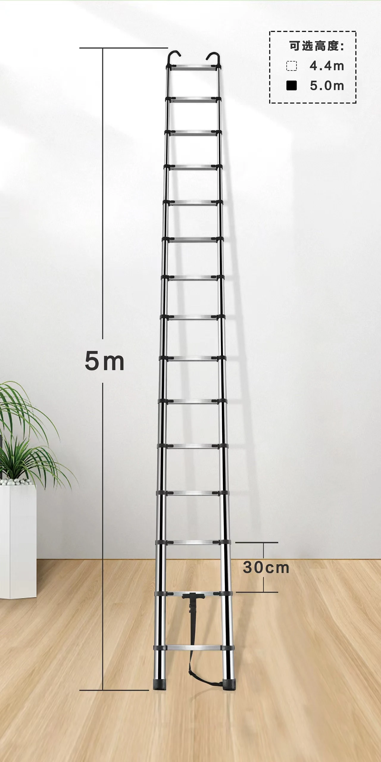 Stainless steel Movable Industrial Ladder