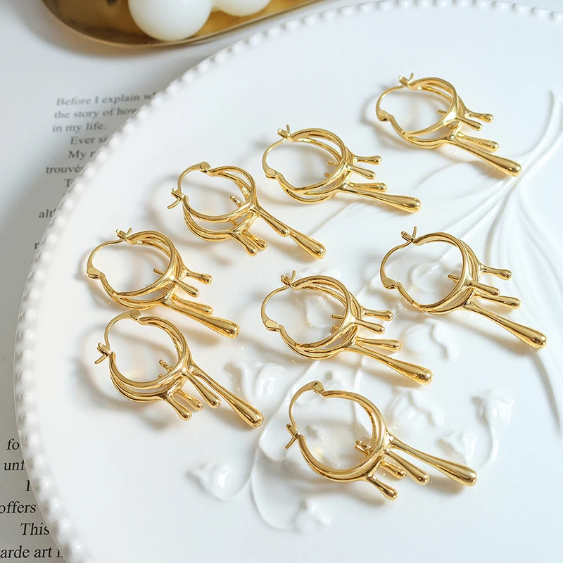 luxury women copper hypoallergenic earrings surgical steel earrings