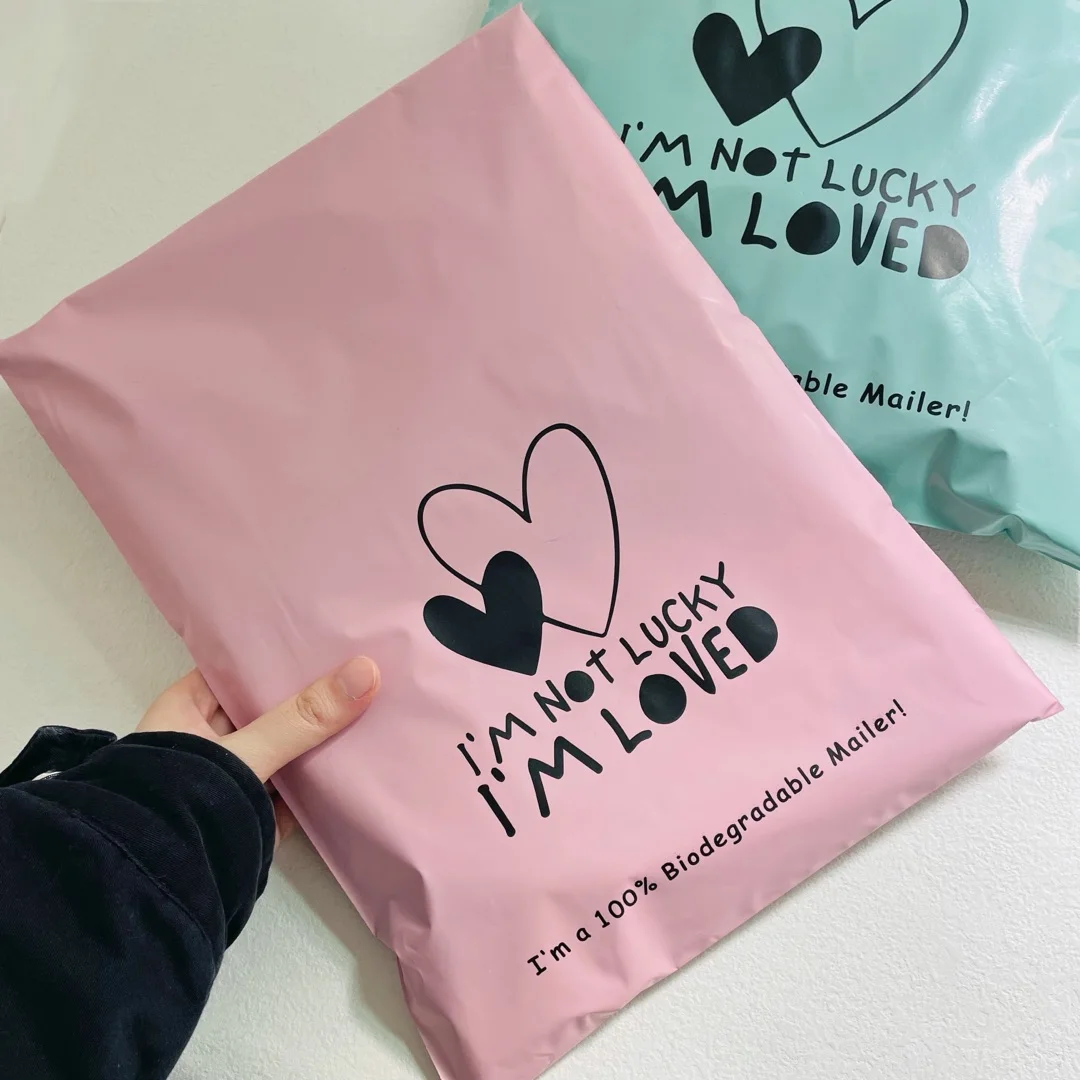 Eastmoon custom plastic mailing bags biodegradable packaging courier bags pink  poly mailer delivery shipping bag cherry liang