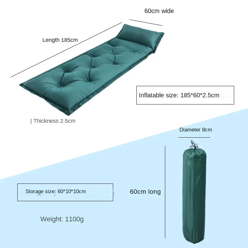 Lightweight Carrying Tent Fishing Climbing Hiking Inflatable Camping Cushion Mat Camping Outdoor Automatic Inflation Pad