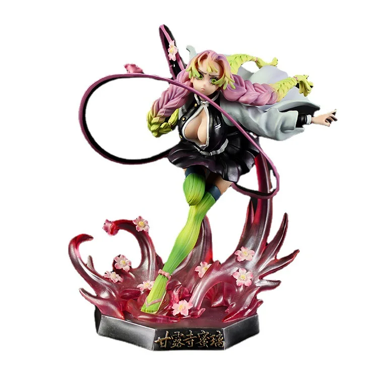 Minrong High Quality Anime Girl Kanroji Mitsuri Figure Fight Model Japanese Cartoon Movie Demon Slayer Figurines