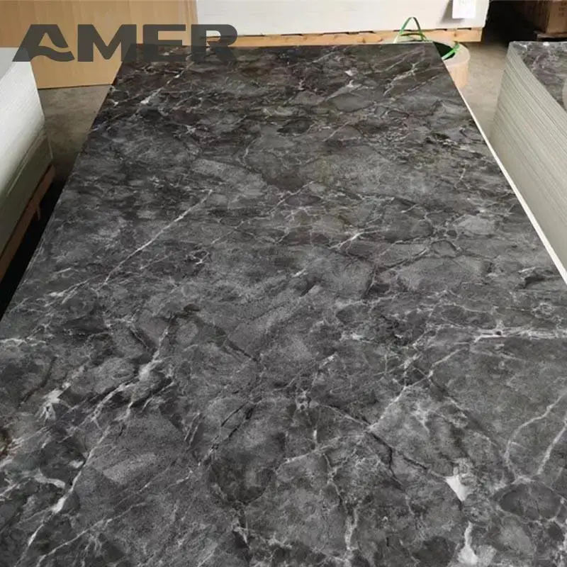 Pvc Material High Glossy Laminas De Pvc Marmolizadas Uv Marble 3mm Pvc Sheet carbon slate wall panels