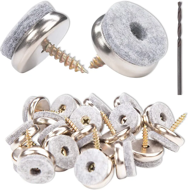 
Cheap Price Furniture Glides Screw in Chair Glides pad Thick Felt Pads Furniture Pads for Chair Table and Sofa 