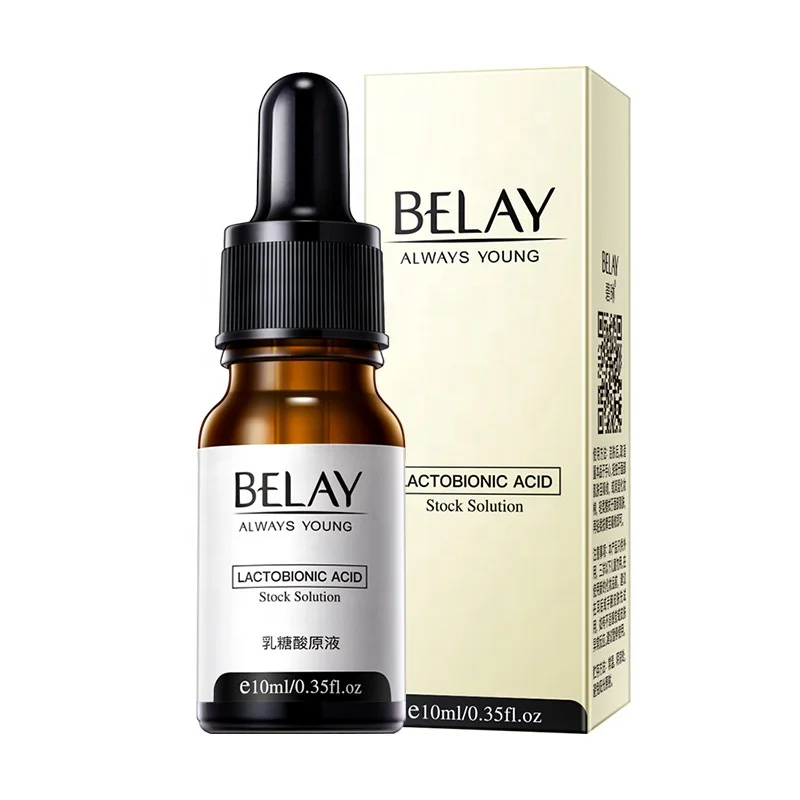 10ml lactobionic acid shrink pores facial treatment anti aging hyaluronic acid facial serum