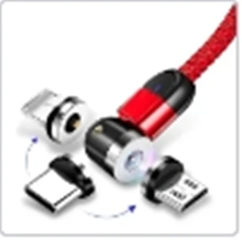 3A fast Charging Cable 3 in 1 540 Rotation Micro USB Type C Lighting 3 in 1magnetic usb cable