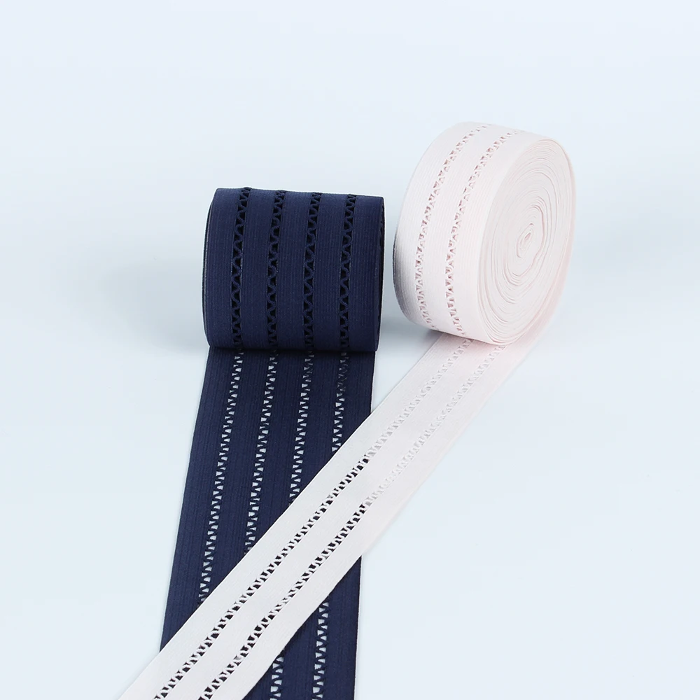 Custom Nylon Spandex Elastic Webbing Band Garment Accessories Knitted Elastic Straps