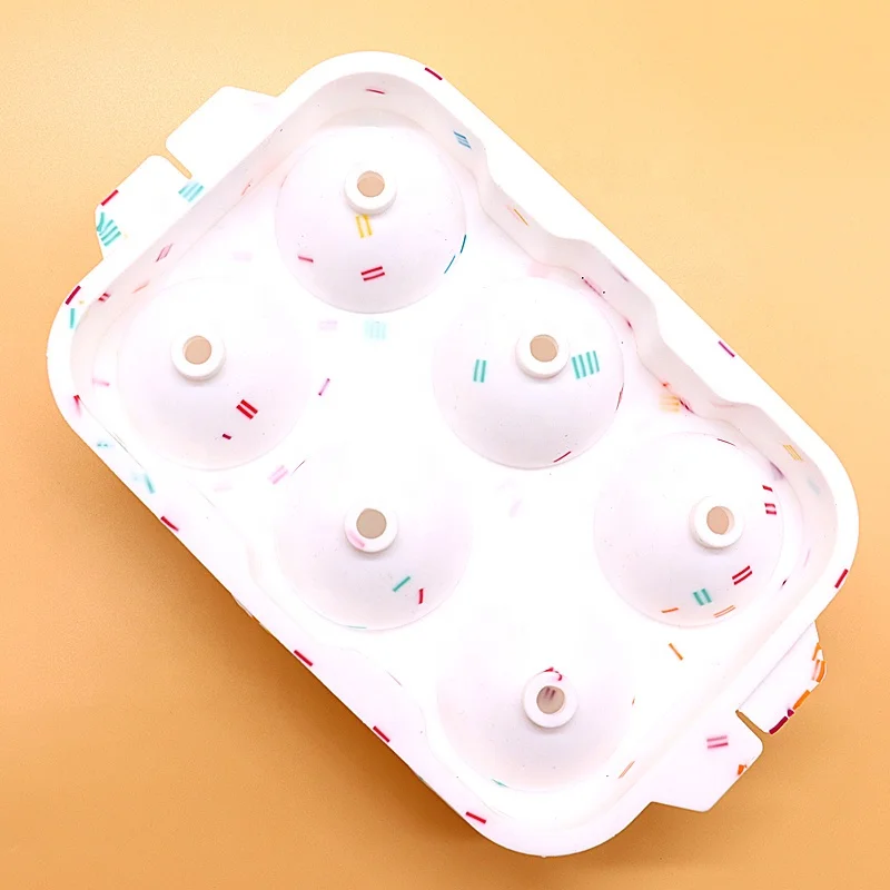 Candy grain ice cube trays silicone mold mould sphere ice ball maker with lid,reusable and BPA free
