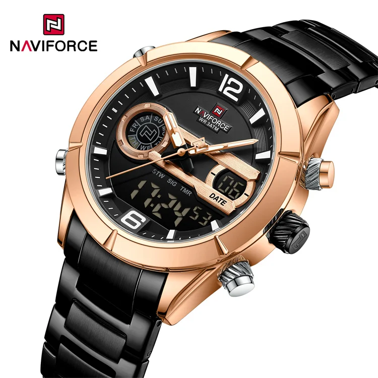 Navifforce 9232 RGB лидер продаж аналоговые цифровые часы для мужчин кварцевые спортивные с двойным механизмом Заводская оптовая цена