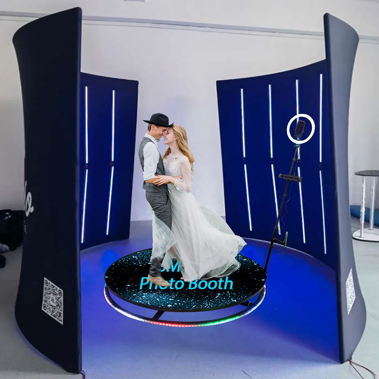 2025 Новый дизайн 360 фотобудка фон Автоматическая вращающаяся с реквизитом Бесплатные аксессуары