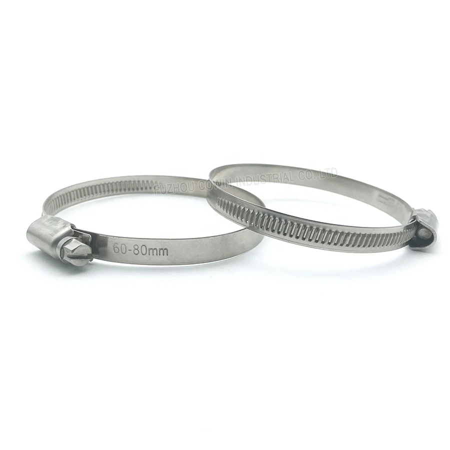 Professional supplier for Germany Type hose clamp 304 stainless steel Hose clip 60-80mm