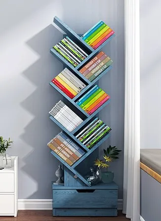Simple multi-layer bookshelf floor storage small bookcase tree shelf Creative student bedroom study cross-border generation