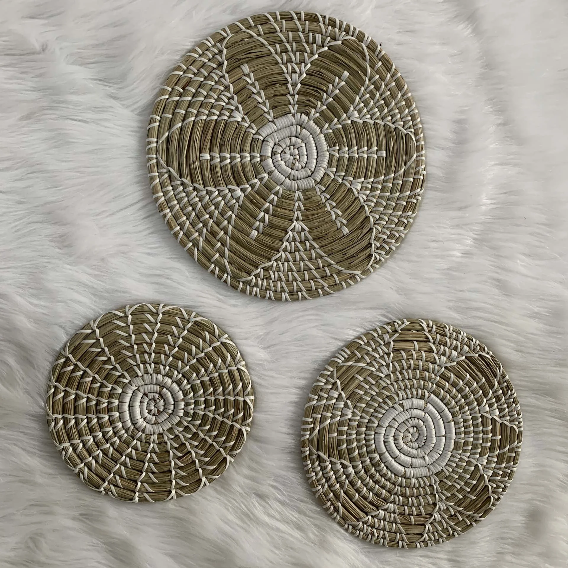  Новый продукт настенная корзина из морских водорослей и пластмассы/настенная тарелка спиральная домашний декор ручной работы