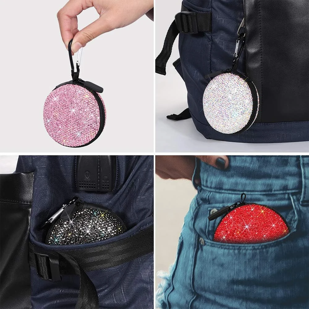 Earphone Case Earbuds Small Carrying Cases Bling Rhinestone Crystal Portable Headphone Organizer Storage Pouch box eva custom