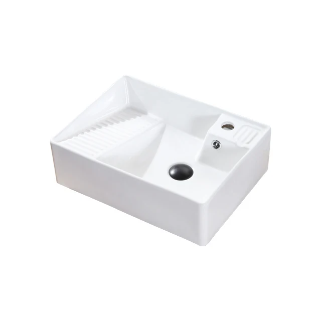 Counter Top Washing Laundry Sink Ceramic High Quality Laundry Room Sink With Wash Board