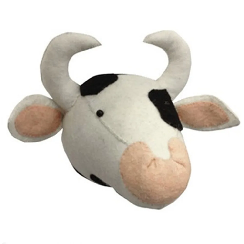 Animals head cute design kids decorated room baby soft decoration accessories for bed room