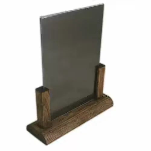 Factory Direct Price A1-A5 Sign Menu List Pine Beach Wood Base Table Top Display Stand For Restaurant Table