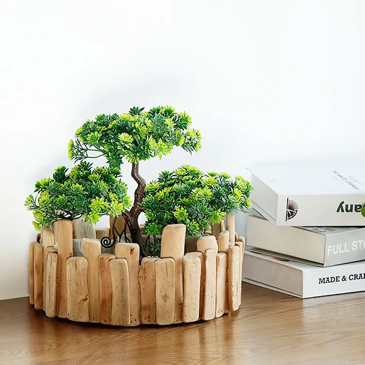 Glass And Vase Planter Terrarium Flower Of Wooden Pot, Flower Vase In Wooden And Glass, Glass Bottle Vase On Wooden