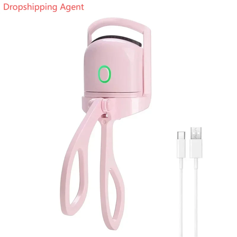 Dropshipping Agent 2024 Fashion Electric Eyelash Curler Fast Heating USB Charging Long Lasting Curling Makeup Tool