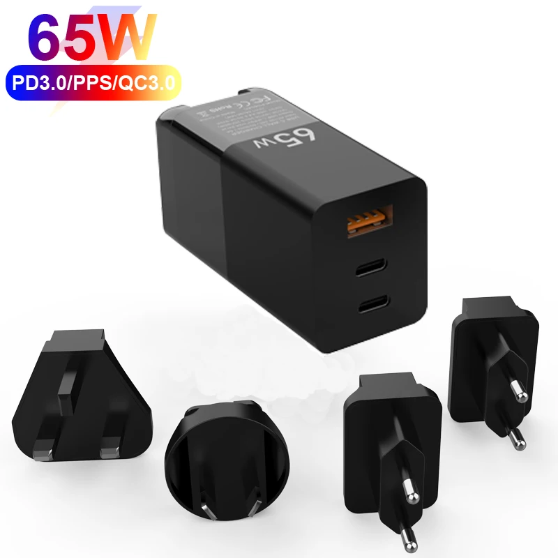 Type-C Lader, USB C 65W Power Adapter PD/QC3.0 for MacBook for iPhone for Samsung