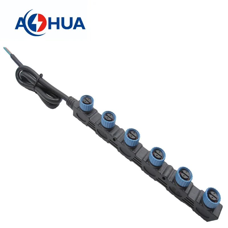 Customized Parallel Series Circuit Distributor  2pin M15 Waterproof Led Lighting Modules 2pin Female input Led Connector IP67 UL