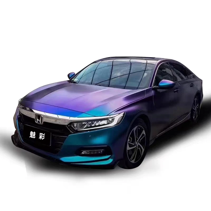 Premium Glossy Chameleon Diamond Glitter Purple Red Vinyl Film Automobiles Car Wrap Foil Sticker Decal Air Release