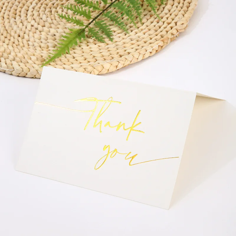 Luxury Greeting Card Exclusive Writing Postcard Gift Card Custom Personalized Kraft fold paper thank you card with envelop