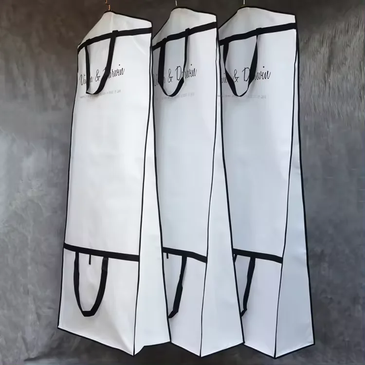 Индивидуальный логотип, портативный складной Свадебный пылезащитный длинный Чехол для платья, свадебное платье, сумка для одежды, сумка для костюма для хранения