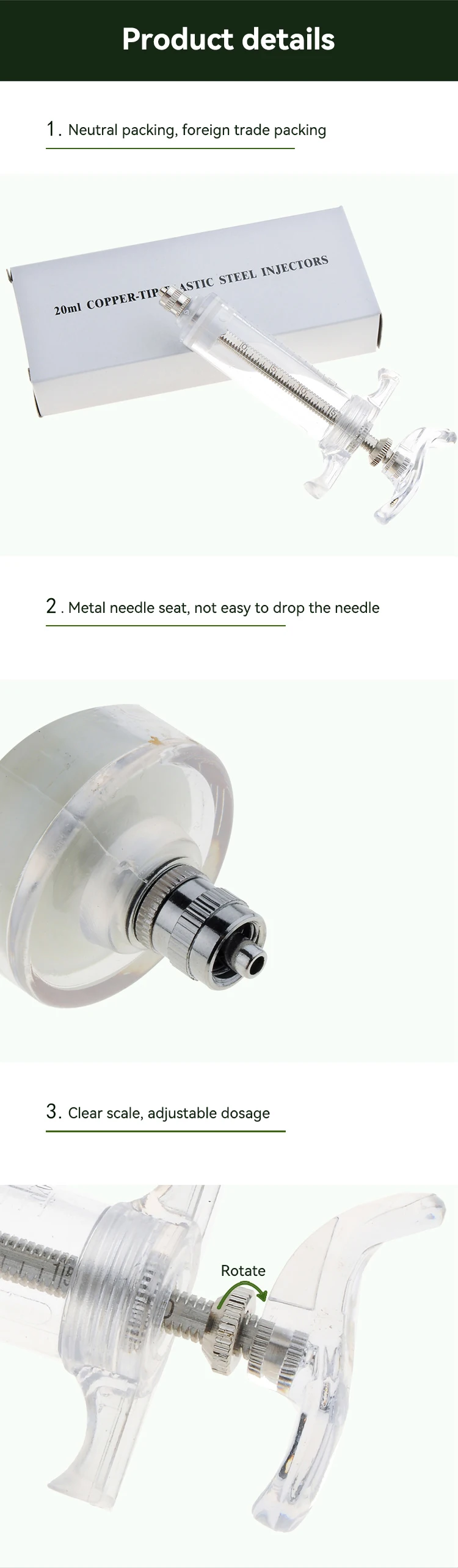 Hot Sale Quality Animal Veterinary Dose Syringe Continuous Automatic Veterinary Syringe