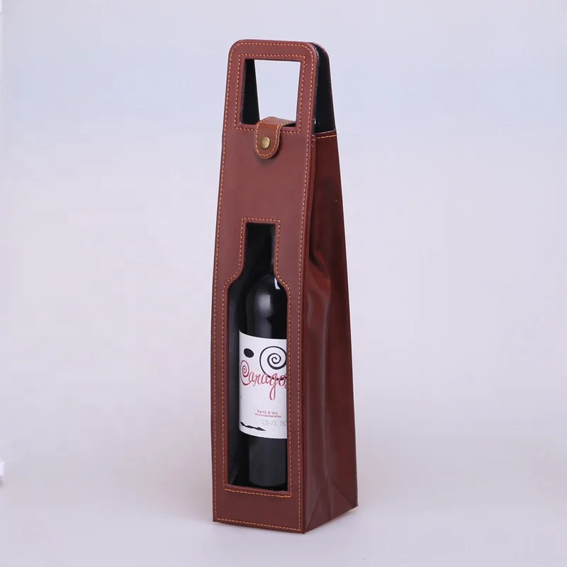 Multiple Colors Wine Packaging Gift Box Single Pack PU Bag Universal Spot Leather Promotion Handmade Craft Food Contact Safe
