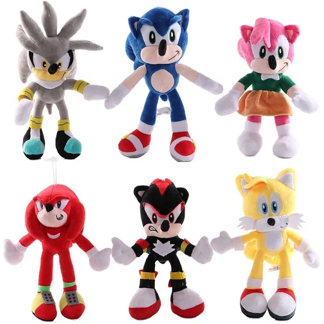 Stuffed Cartoon Character Tails Amy Rose Shadow Silver Knuckles Super sonic hedgehog 2 toys Doll