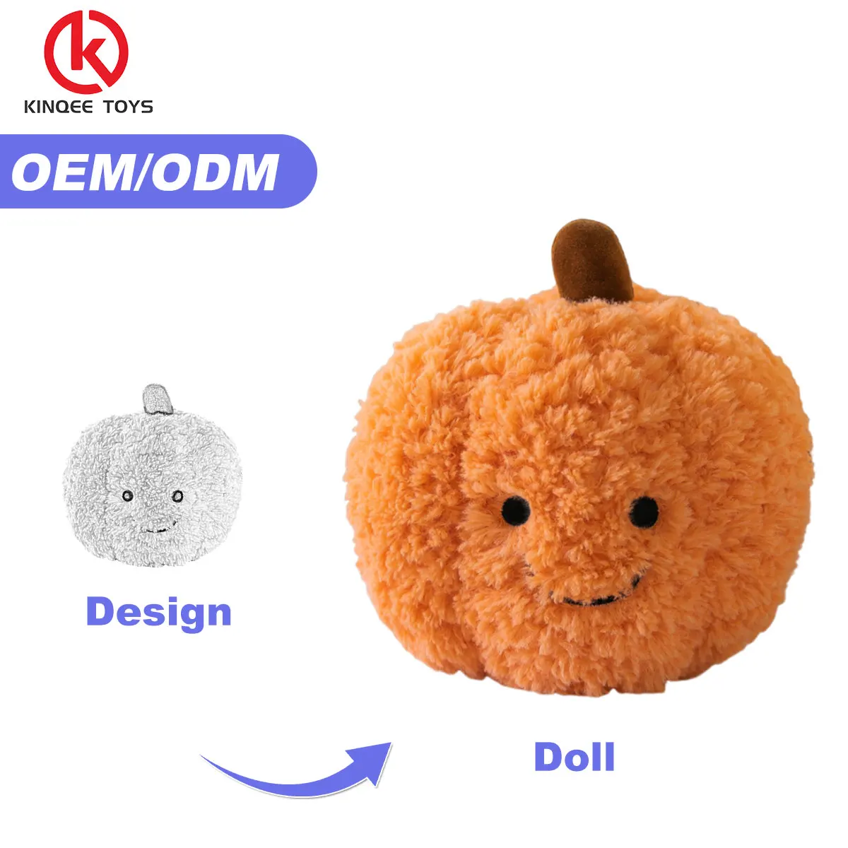 Kinqee High Quality Quick Custom Sample Custom Cartoon Cherry Custom Fruit Pumpkin Plush Toy