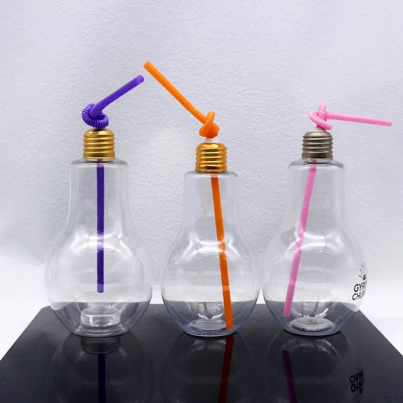 empty transparent 250ml 300ml 400ml pet plastic light bulb bottle for Carbonated drinks Soft drink