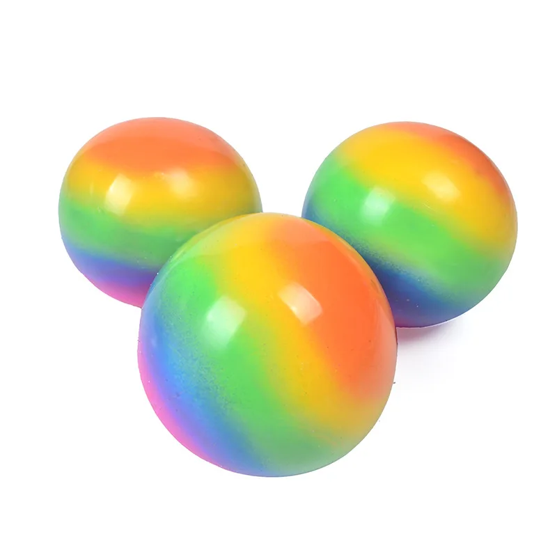 Novelty & Gag Toys TPR Rainbow flour ball elastic tension soft rubber ball  Adults and children alike decompression pinch