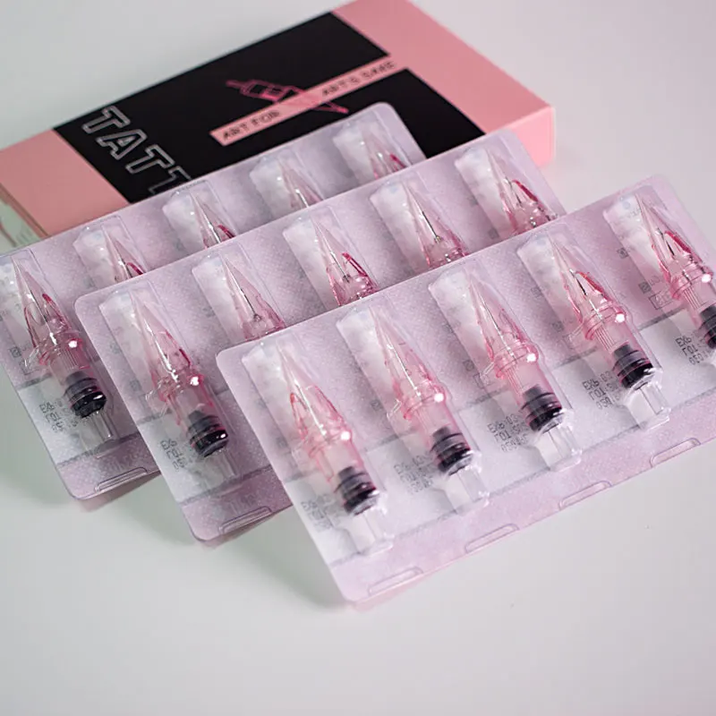 Pink Membrane Standard Universal Tattoo Cartridges Needle Tattoo Needles For Ombre Eyebrow hair stroke Scalp Micropigmentation